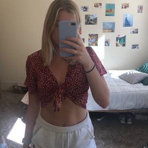 Red Wrap Crop top